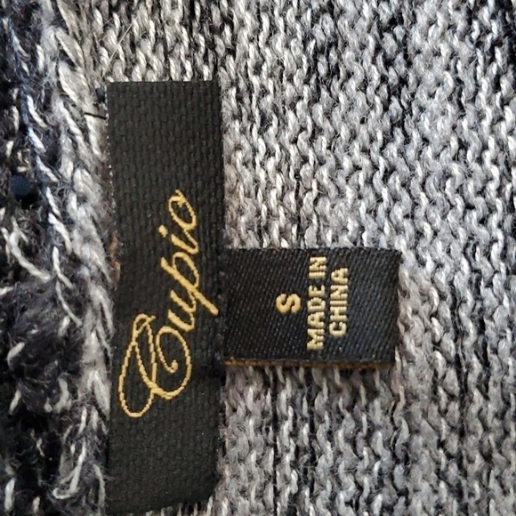 Cupio- Womens Black/Gray Hi-low Open Cardigan Textured Knit Sz.Small - Picture 4 of 5